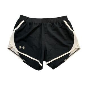 Under Armour Shorts Womens XS Extra Small Black White Fly By 2.0 Brief Lined